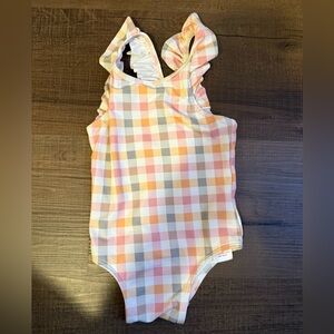 Colorful Checkered Kids Swim One Piece